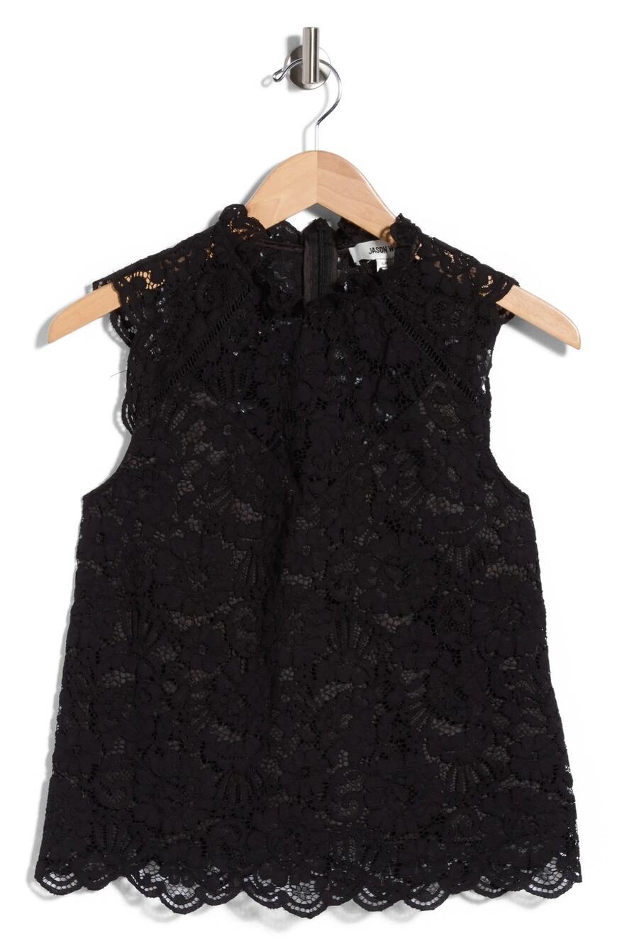 Jason Wu Mock Neck Sleeveless Lace Top Size S Lined